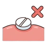No tablet on the gum